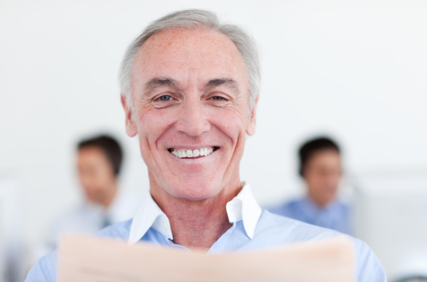 Smiling senior businessman